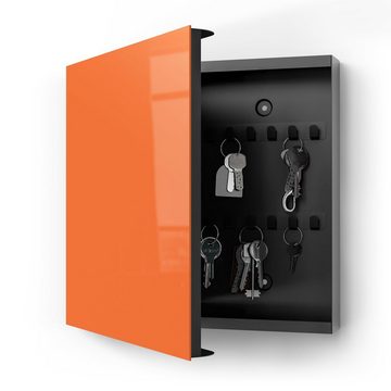 DEQORI Schlüsselkasten 'Unifarben - Orange', Glas Schlüsselbox modern magnetisch beschreibbar