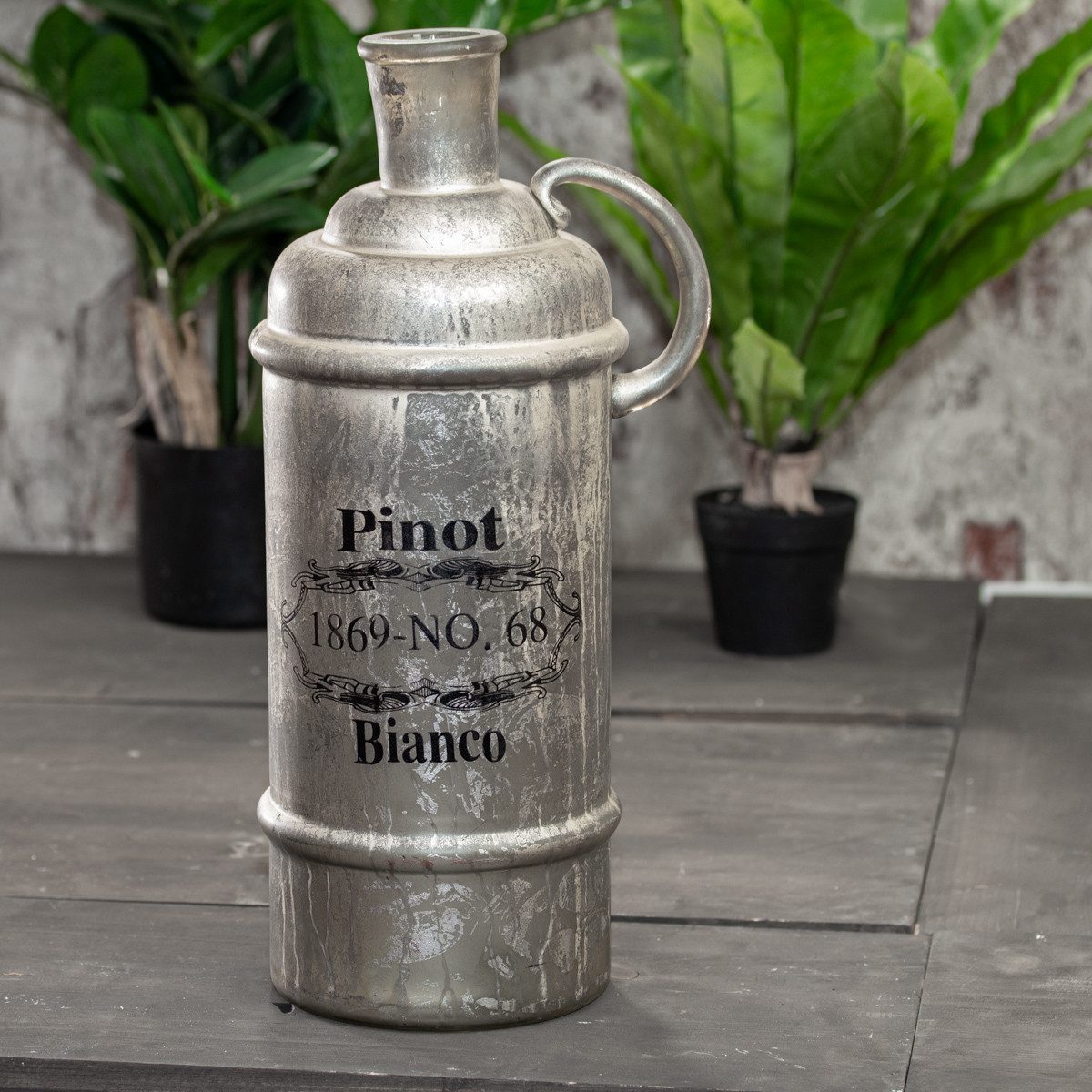 Antikas Wanddekoobjekt Flasche im Shabby Chic