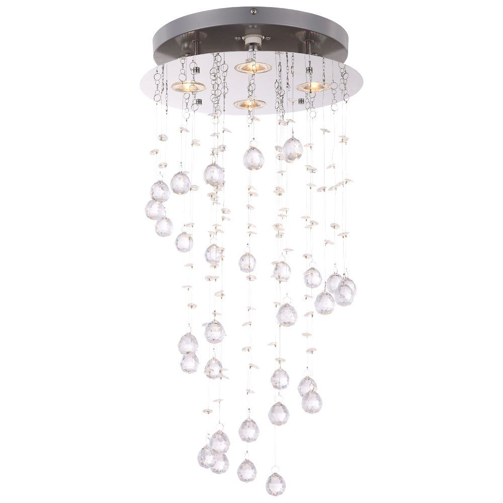 LED Esszimmerleuchte fest Kristalldekor LED-Leuchtmittel Hängelampe Warmweiß, Pendelleuchte, Kristallbehang LED verbaut, etc-shop