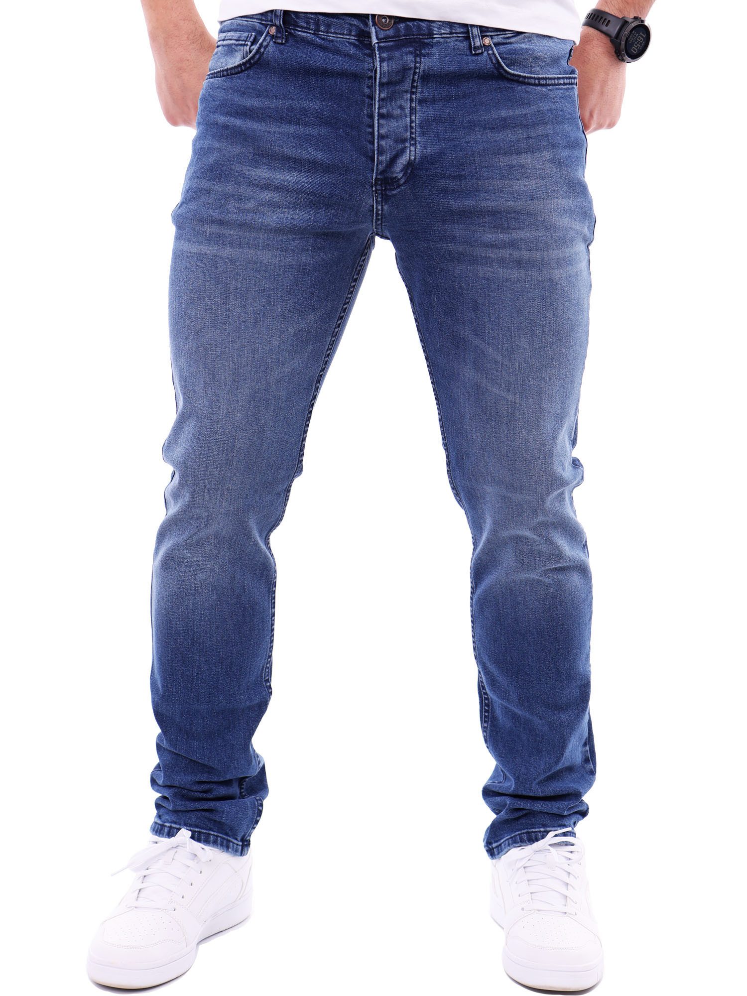 Reslad Stretch-Jeans Reslad Jeans Herren Regular Fit Hose Jeanshose RS-2125 5-Pocket Straight-fit Herren Hose – Bild 4 von 5