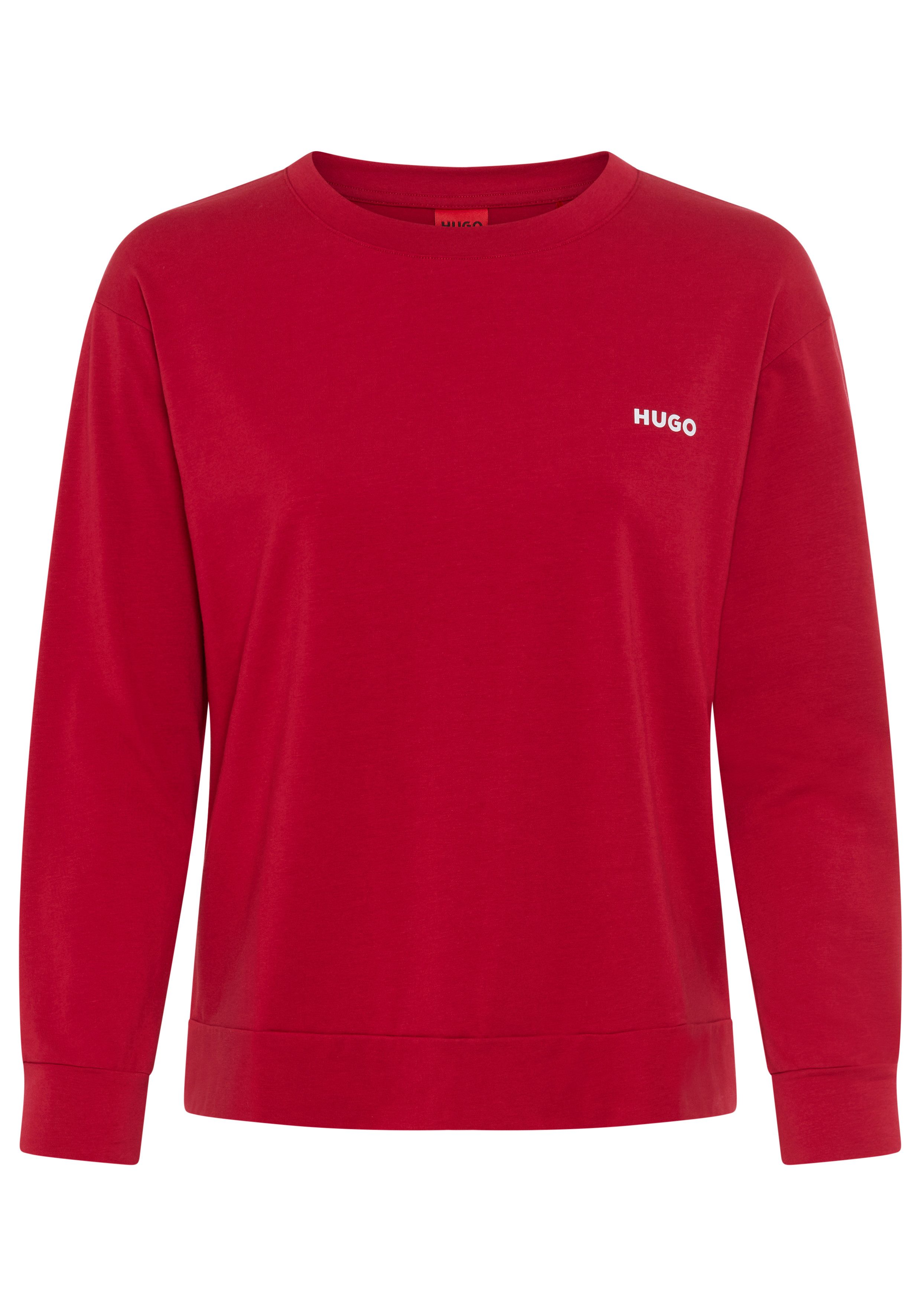 HUGO Langarmshirt regular fit, Rundhals, kontrastfarbener günstig online kaufen