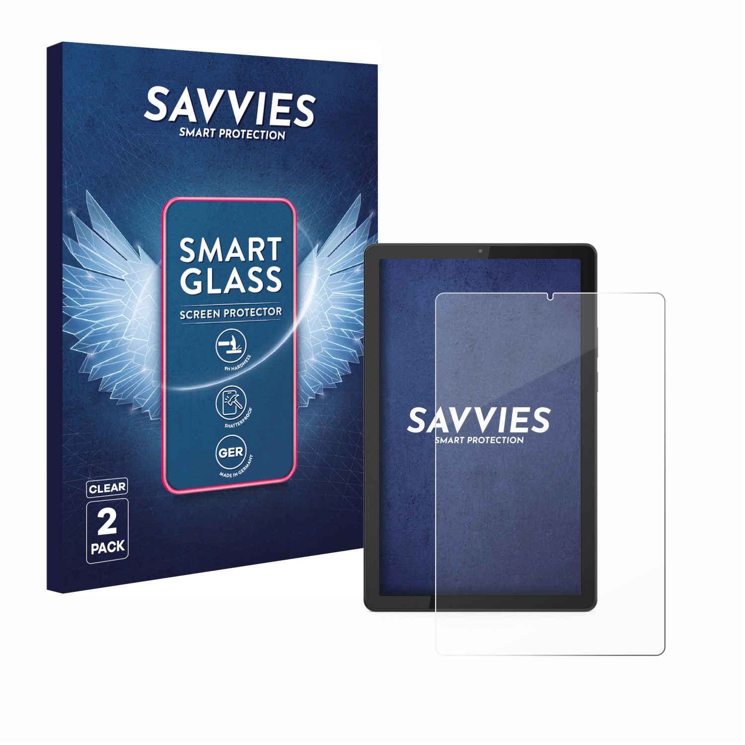 Savvies Displayschutzglas Schutzglas Panzer für Lenovo Tab M9, 2 Stück, Schutzfolie Display Schutz Glas Folie klar