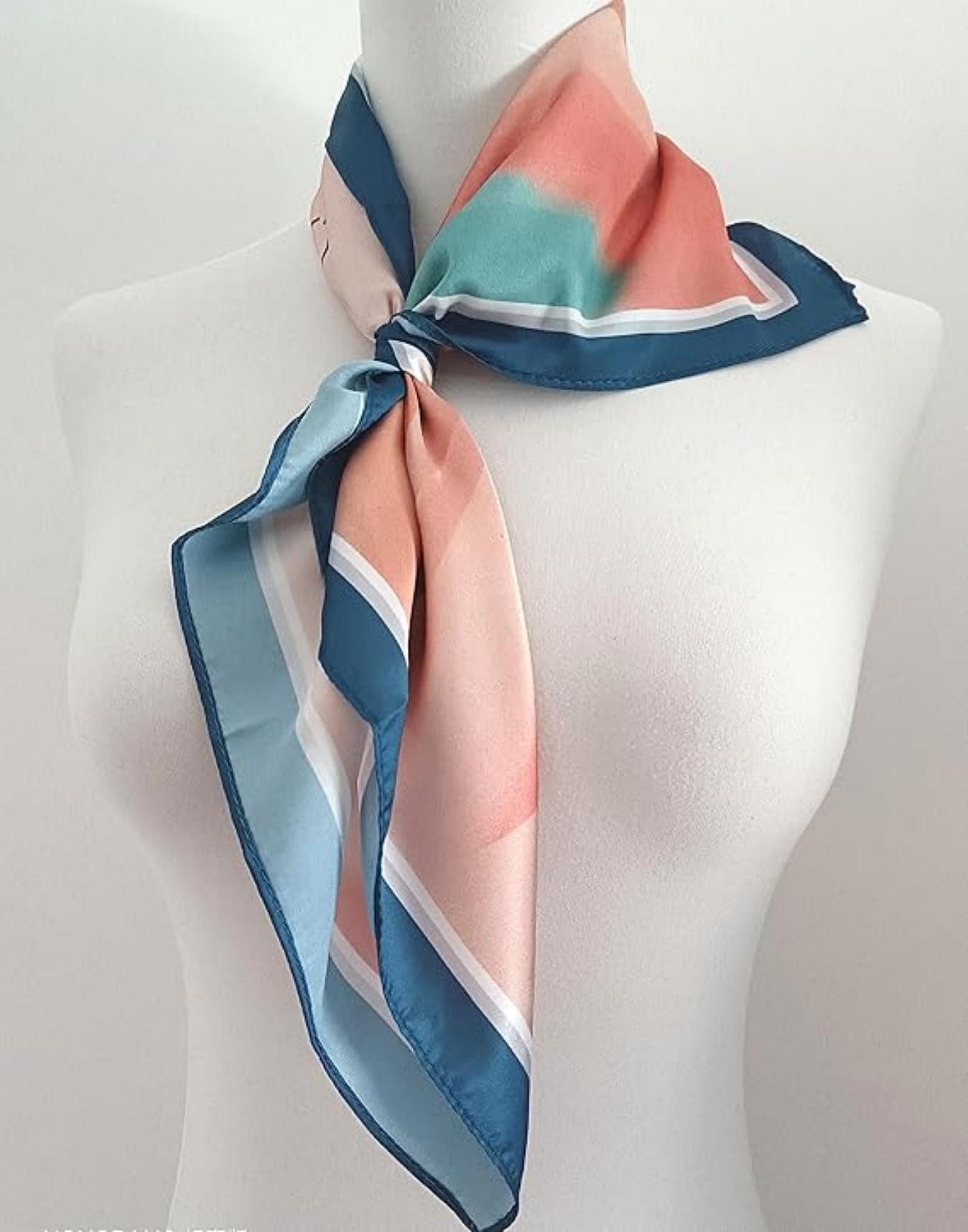 Zaewry Seidentuch Stirnband Quadratischer Haar-Bandanas-Schal für Damen – Bild 2 von 5