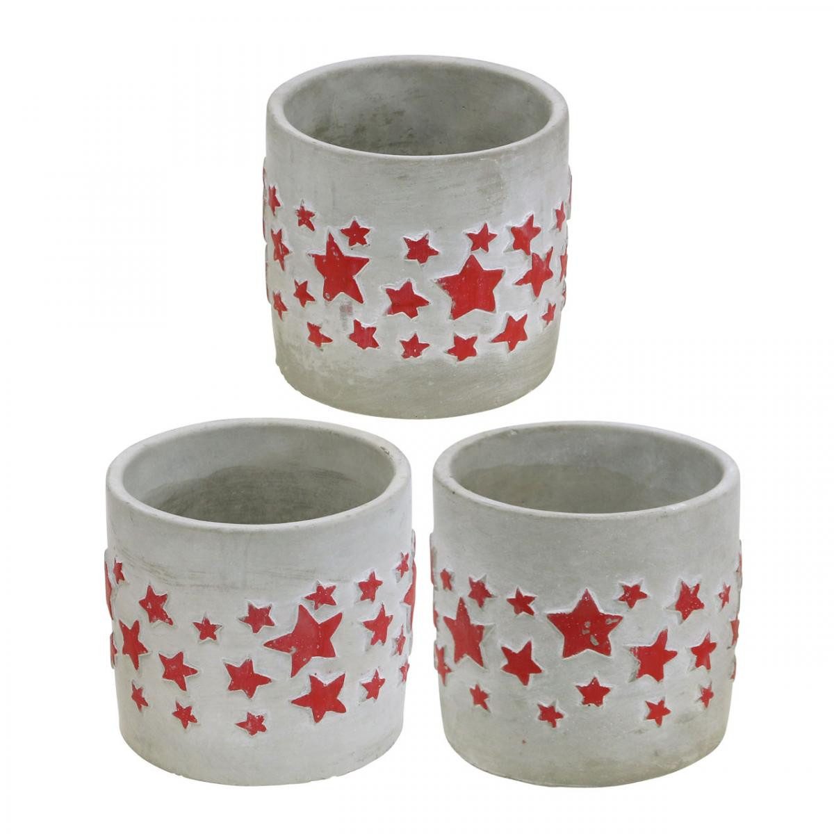 Viana Übertopf Keramikdeko Pflanzgefäß Sternmuster Betonoptik Adventsdeko günstig online kaufen
