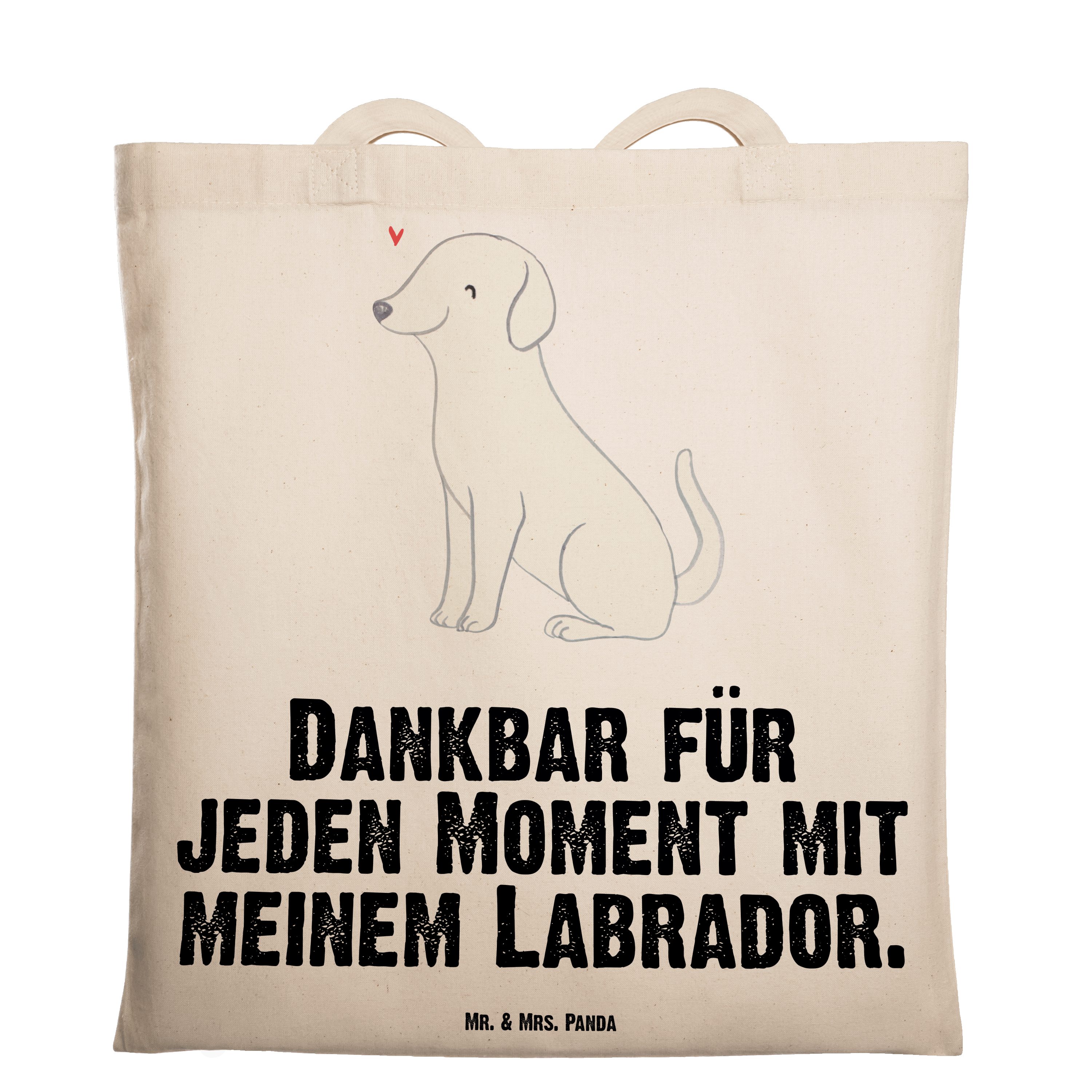 Mr. & Mrs. Panda Tragetasche Labrador Moment - Transparent - Geschenk, Hunderasse, Einkaufstasche, (1-tlg)