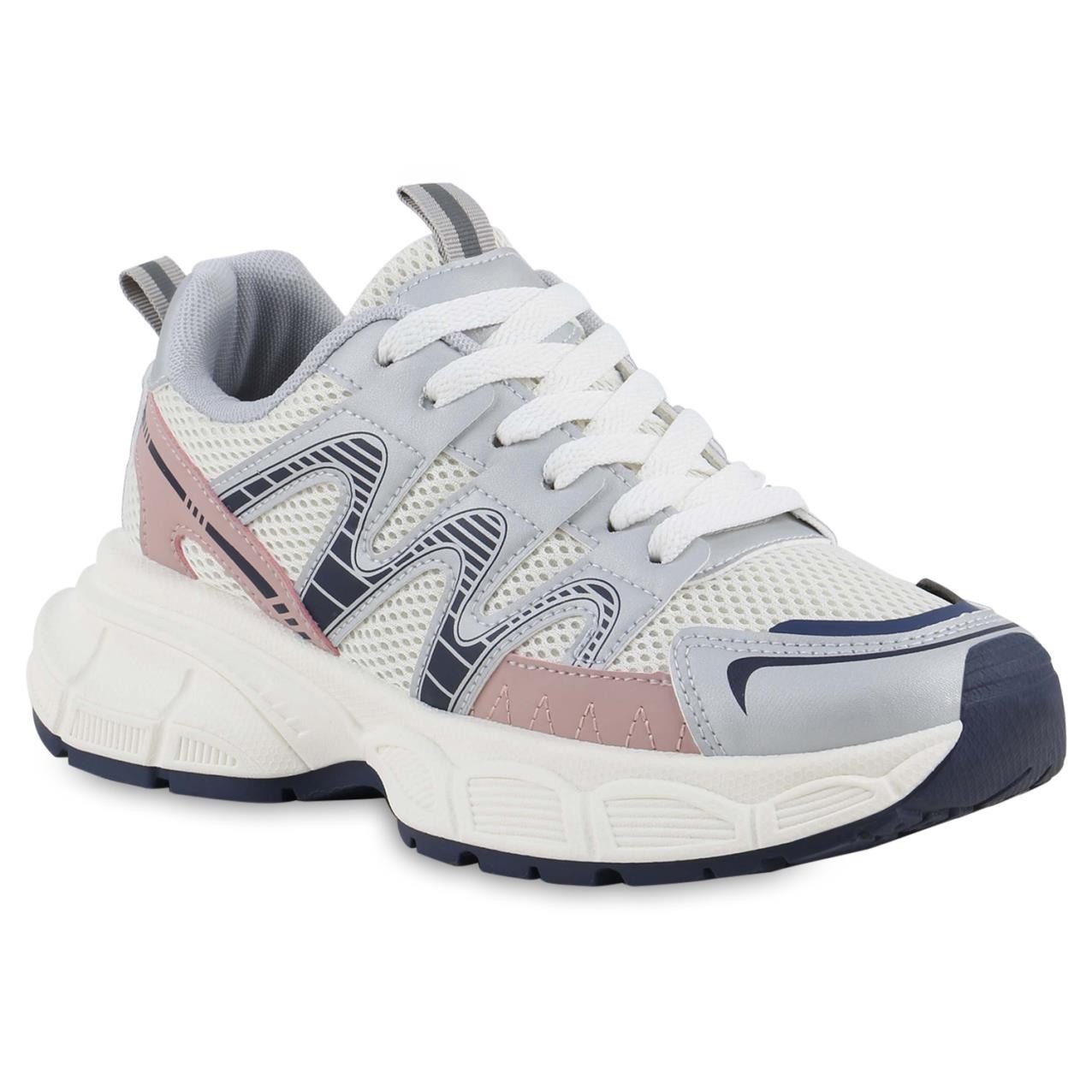 VAN HILL 841699 Plateausneaker Damen Plateau Sneaker Schnürer Metallic Prof günstig online kaufen
