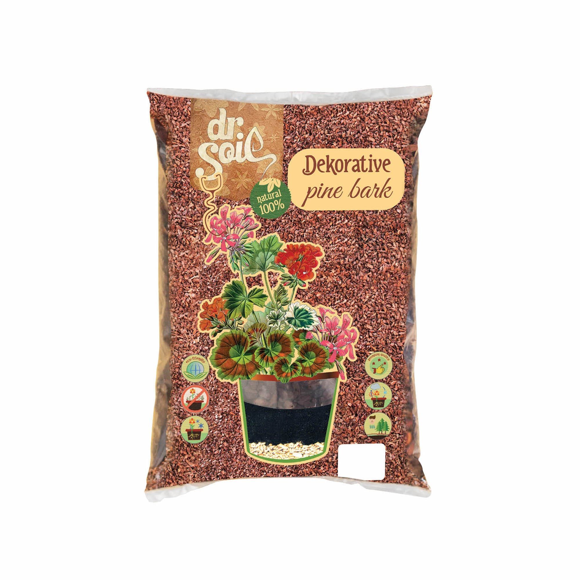 Rindenmulch Dr.Soil Dekorative Pinienrinde, 5 liter beutel