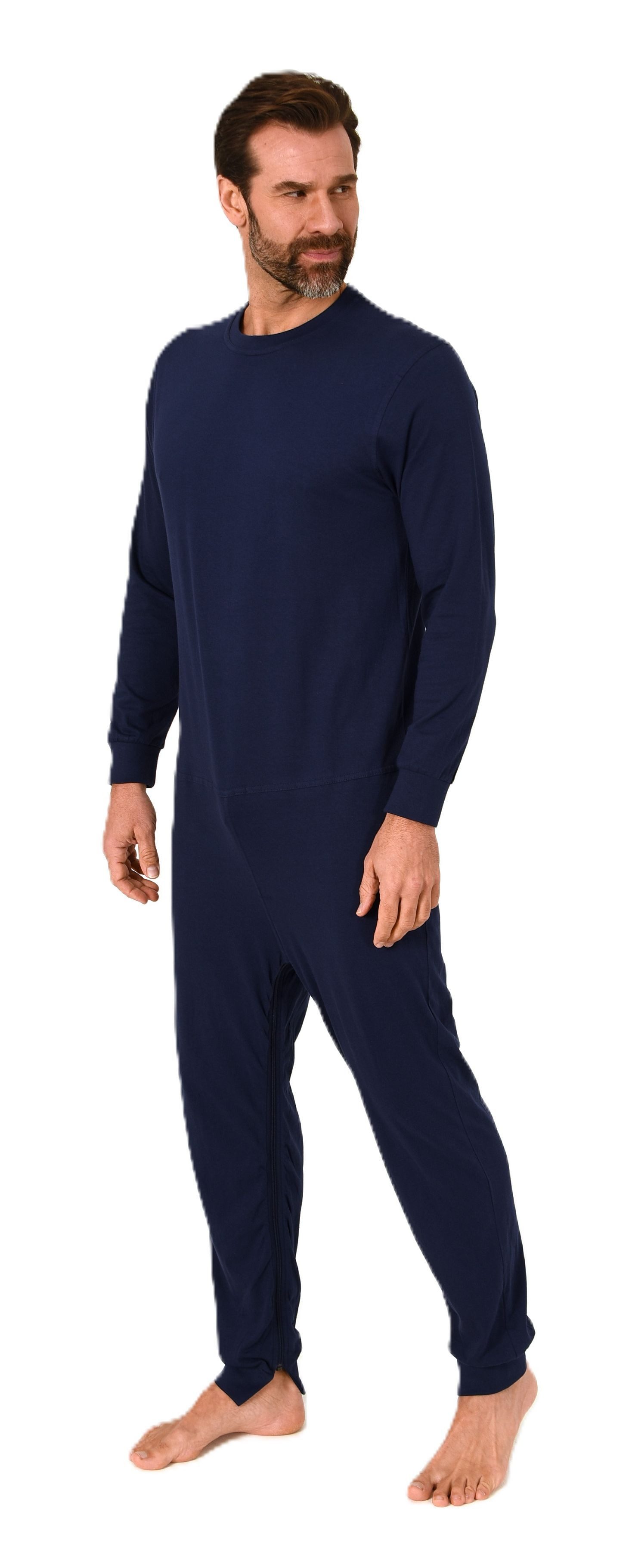 Normann Care Pyjama Herren Pflegeoverall langarm Einteiler mit Reißverschlu günstig online kaufen