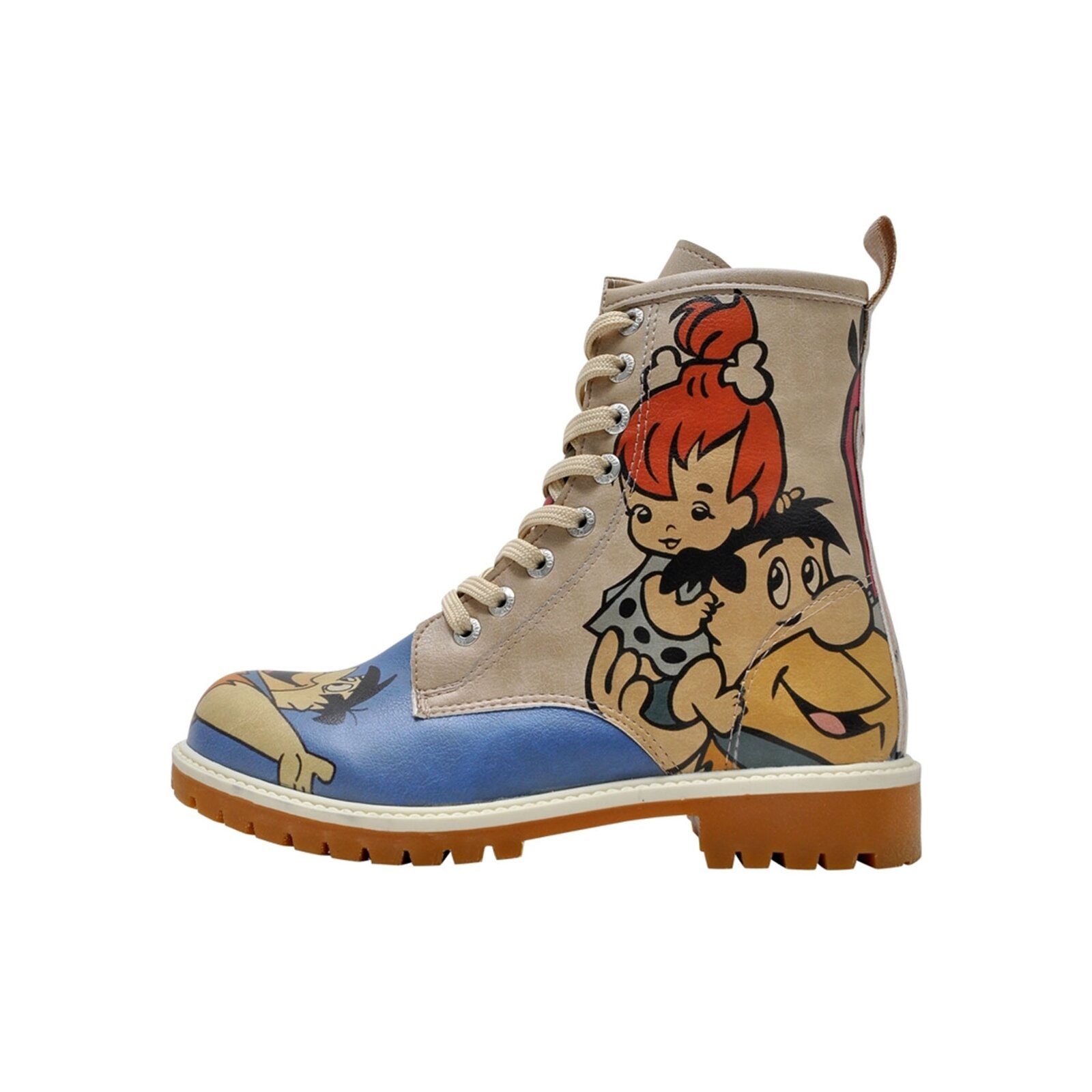 DOGO Blau-Beige Schnürboots Vegan farbig