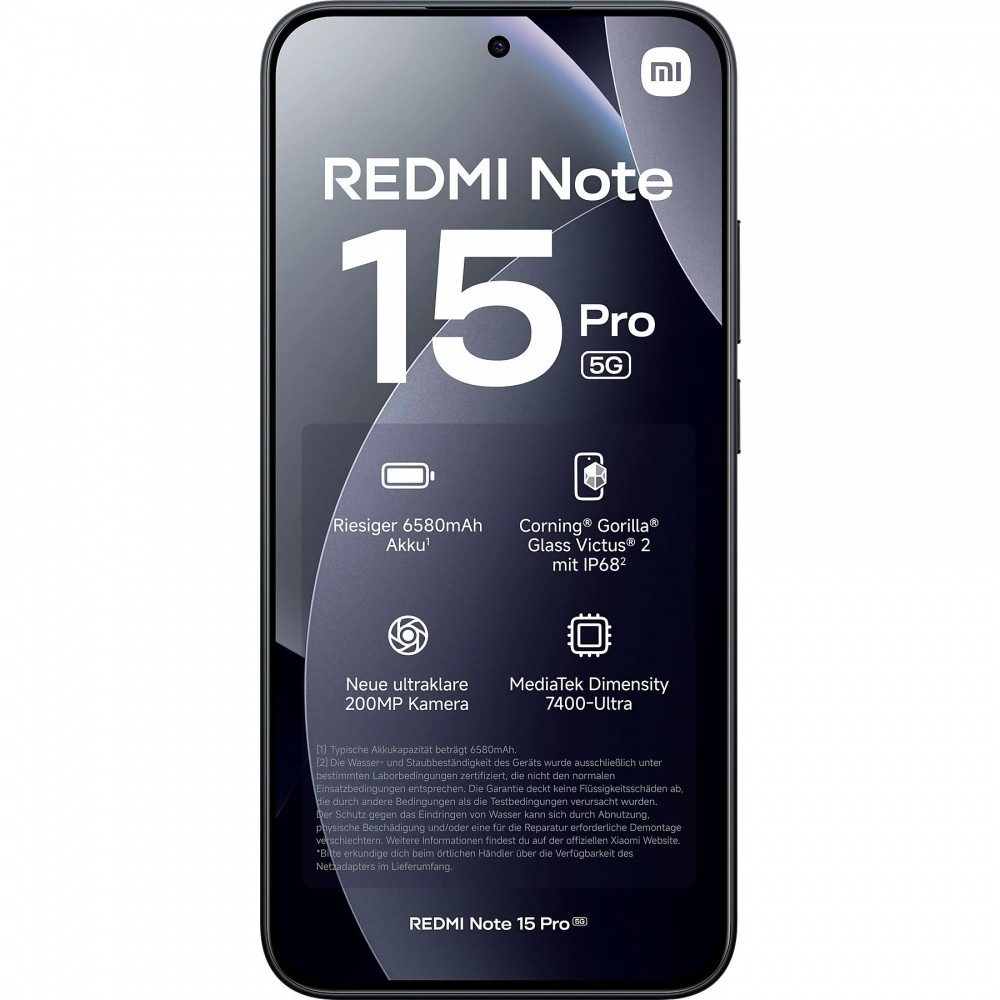 Xiaomi Redmi Note 15 Pro 5G 512 GB / 8 GB - Smartphone - schwarz Smartphone (6,83 Zoll, 512 GB Speicherplatz)