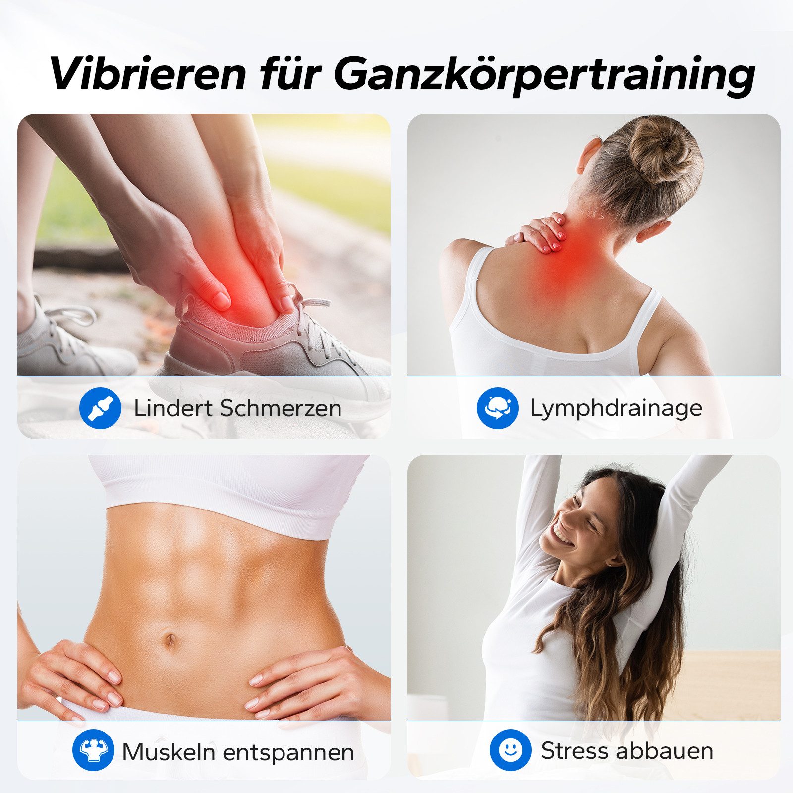 MERACH Vibrationsplatte Trainingsgerät, Angetriebene Vibrationsplattform, (1 tlg), für Ganzkörpertraining, Fettverbrennung und Muskelaufbau und Formung