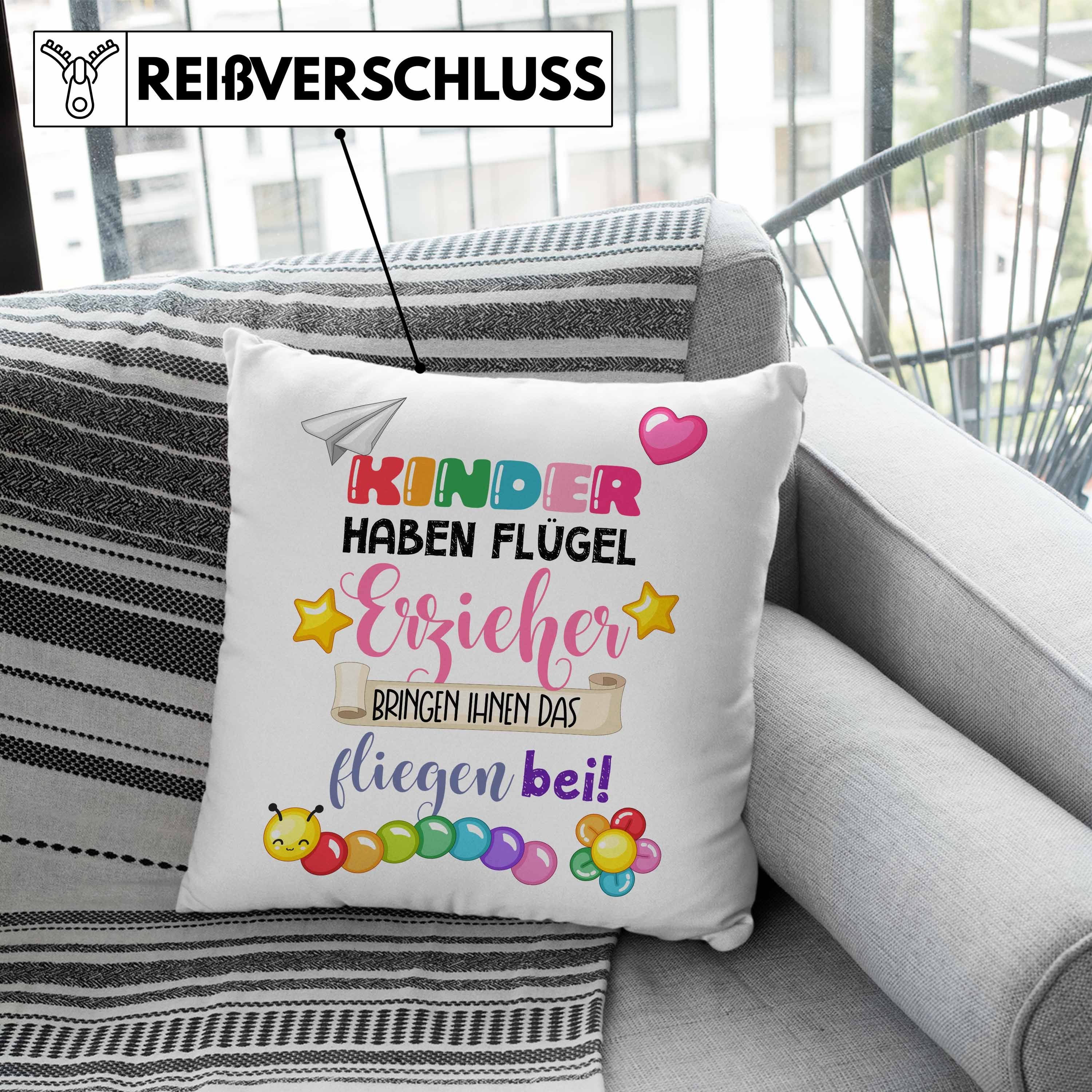 Haben 40x40 - Erzieherin Kindergärtnerin Dankeschön Kinder Füllung Kissen Trendation Dekokissen Grün Trendation Geschenk Danke Flügel Beste mit Dekokissen Spruch Abschiedsgeschenk