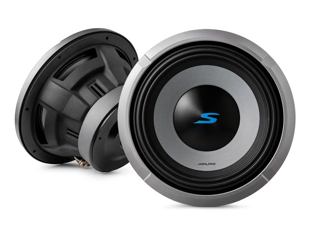 ALPINE S2-W10D4 S-Series 25cm (10-Zoll) Subwoofer m. 4 Ohm Doppelschwingspule Auto-Subwoofer (600 W, max.: W 25 cm)