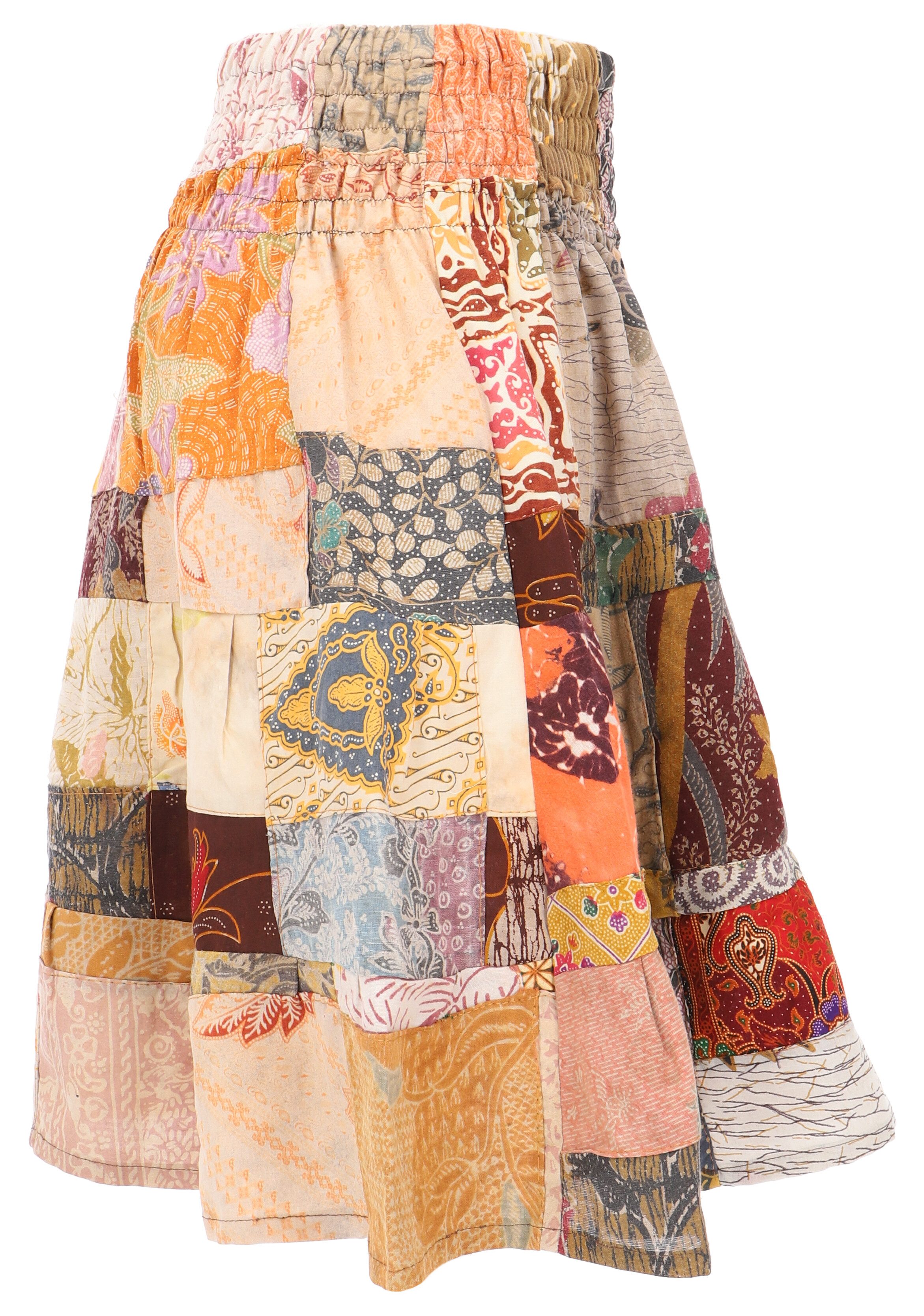 Guru-Shop Minirock Weit schwingender upcyceling Patchwork.. günstig online kaufen