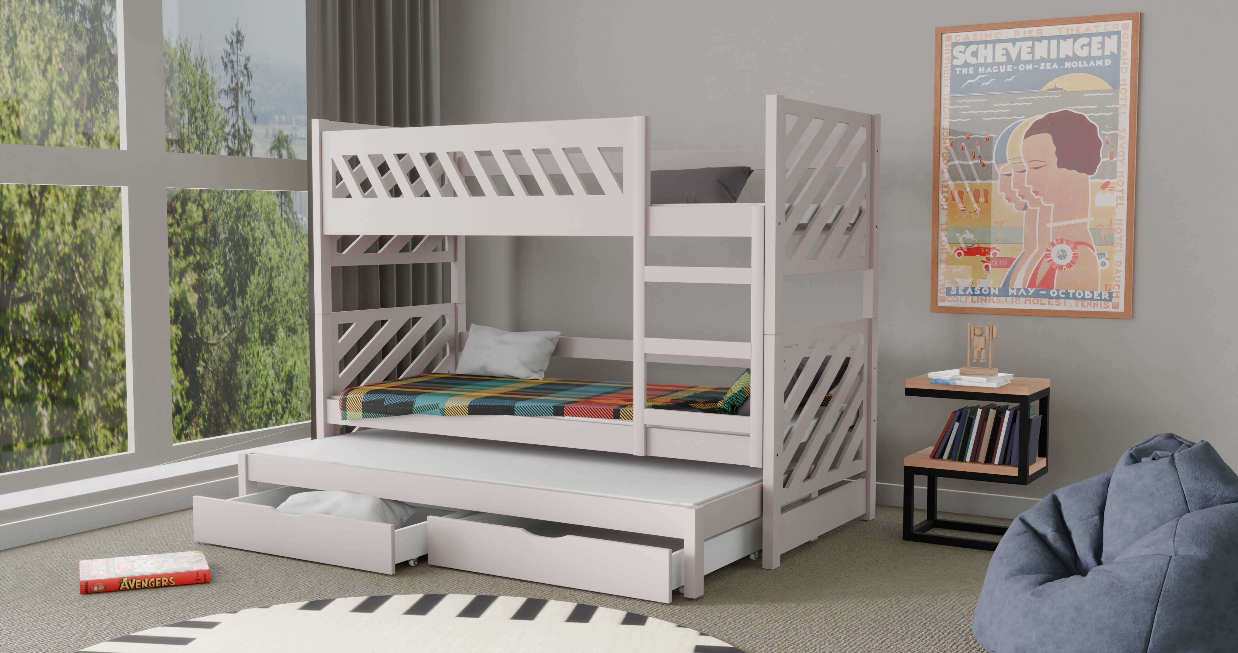 thematys Etagenbett 90x200cm Hochbett mit Rausfallschutz günstig online kaufen