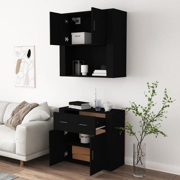 furnicato Sideboard Highboard Schwarz Holzwerkstoff