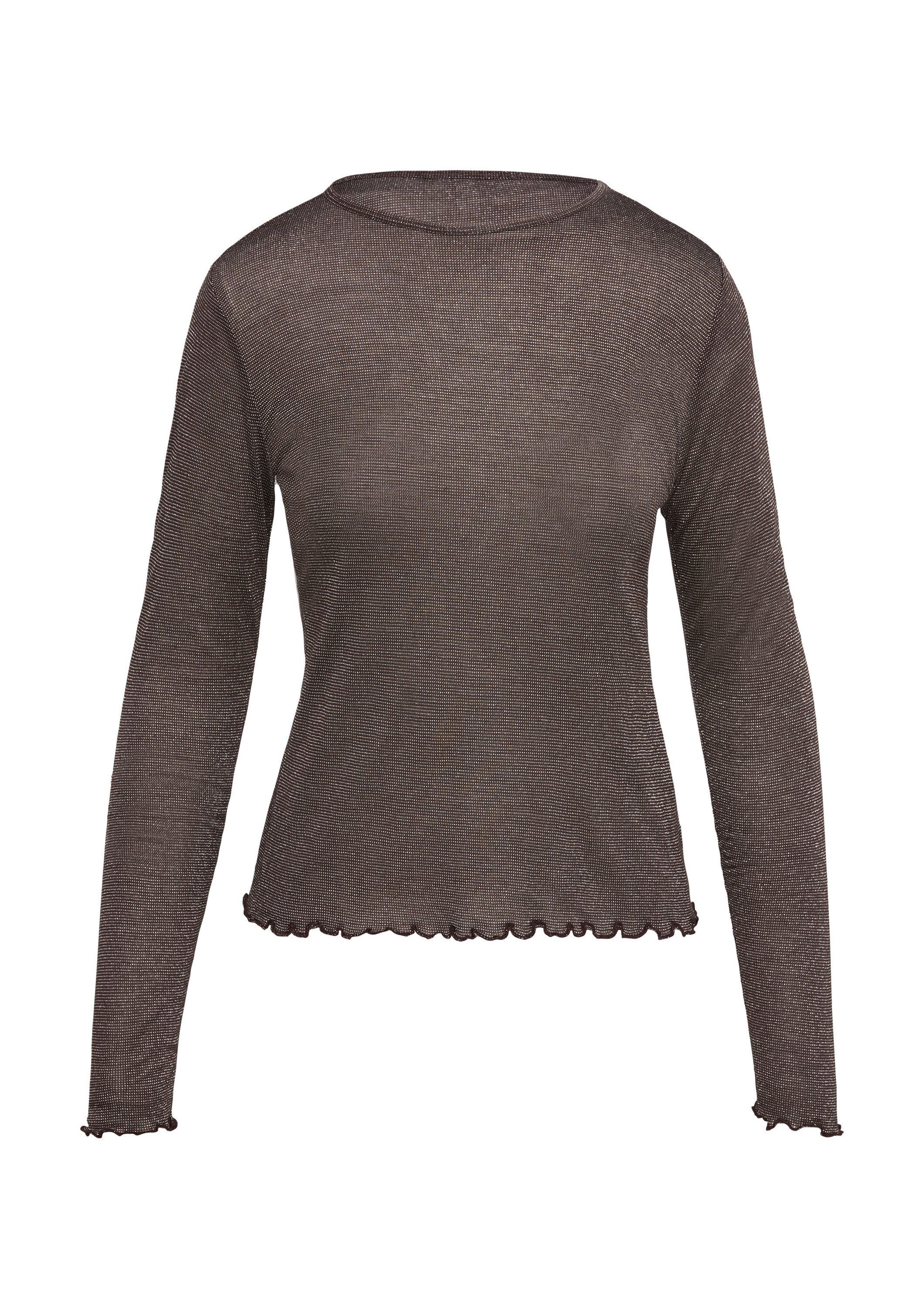 QS Langarmshirt T-Shirt Jersey-Shirt mit Glitzergarn günstig online kaufen