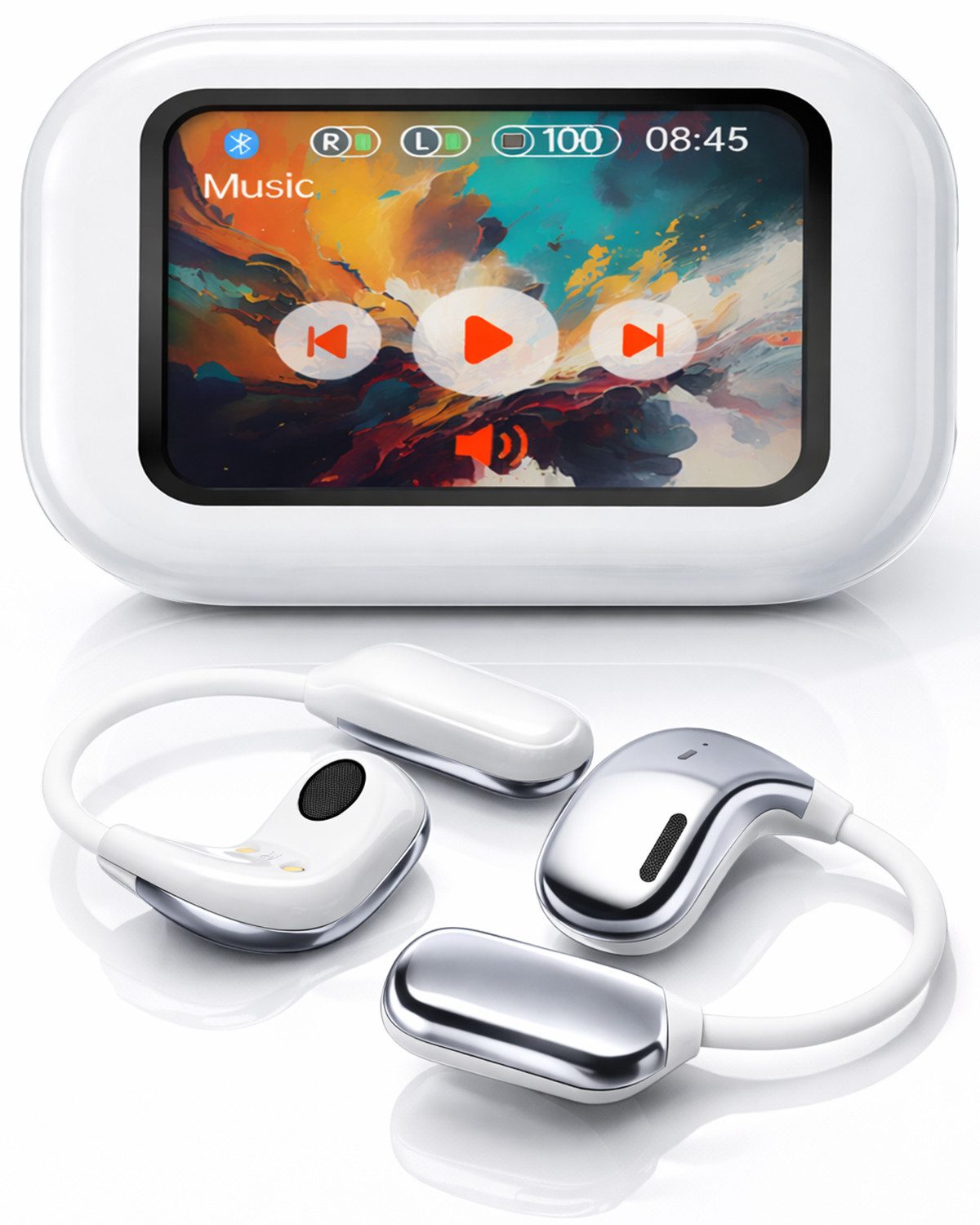 OYLCDI In Ear Kopfhörer Bluetooth 5.4 Sport-Kopfhörer,mit Touchscreen Open-Ear-Kopfhörer (Luftleitungs Kopfhörer mit Klare Anrufqualität und Intelligente Bassoptimierung, True-Wireless Rauschunterdrückungsfunktion, ENC Noise Cancelling Earbuds, IPX7 Wasserdichte Kabellose Sport Bluetooth Kopfhörer mit Ohrhaken, HiFi Stereo Rauschunterdrückungsfunktion)