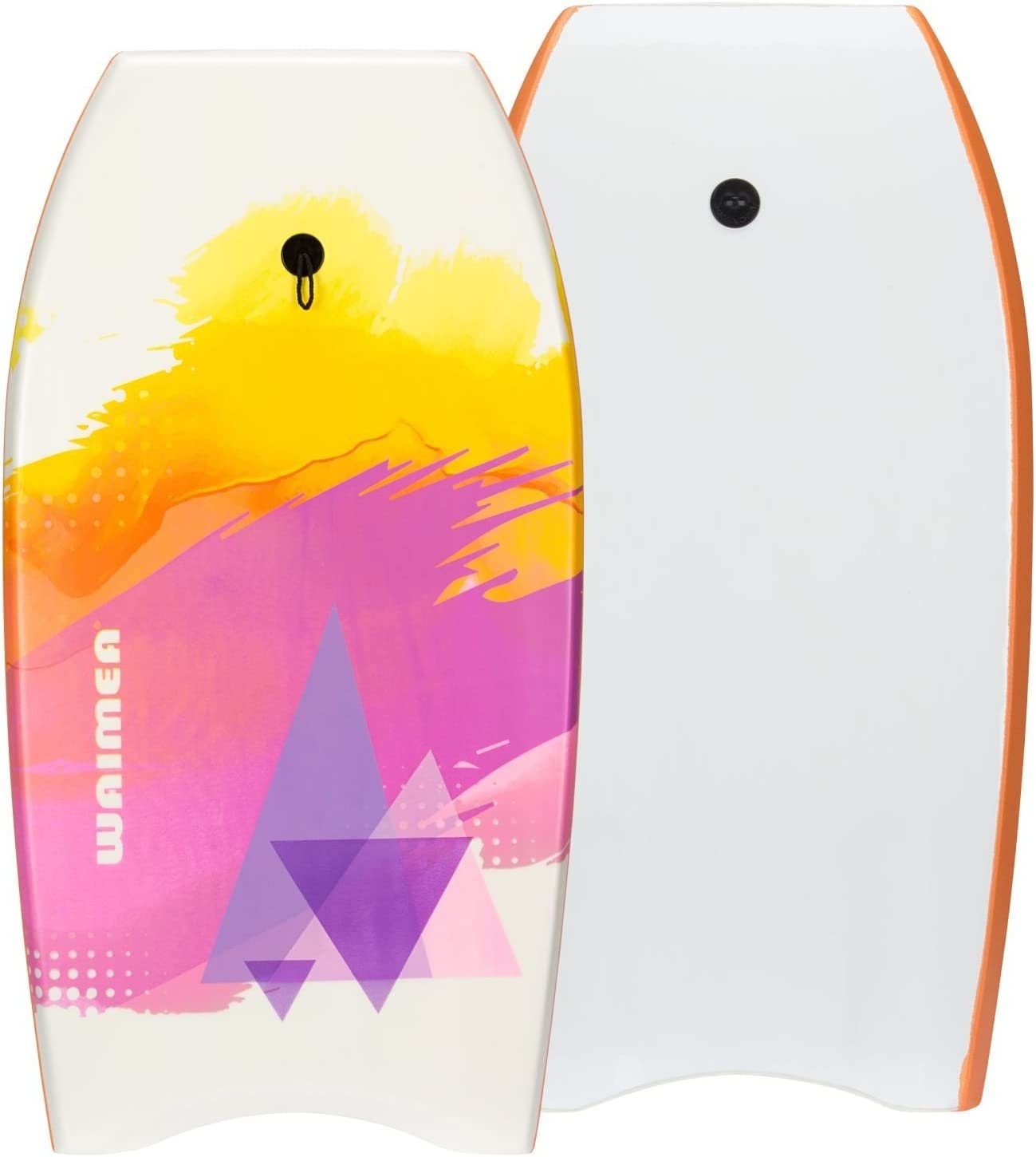 Waimea Bodyboard Schwimmhilfe Slick-Board weiß/orange/pink Erwachsene tlg) bis 90 kg, Kinder und für (1