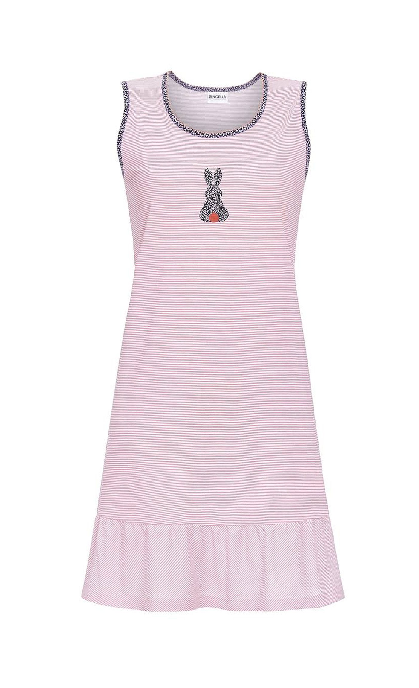 Ringella Nachthemd Ringella Damen Nachthemdohne Arm Pink mit Hasen-Motiv -36 (1-tlg) Sommernachthemd aus Baumwolle