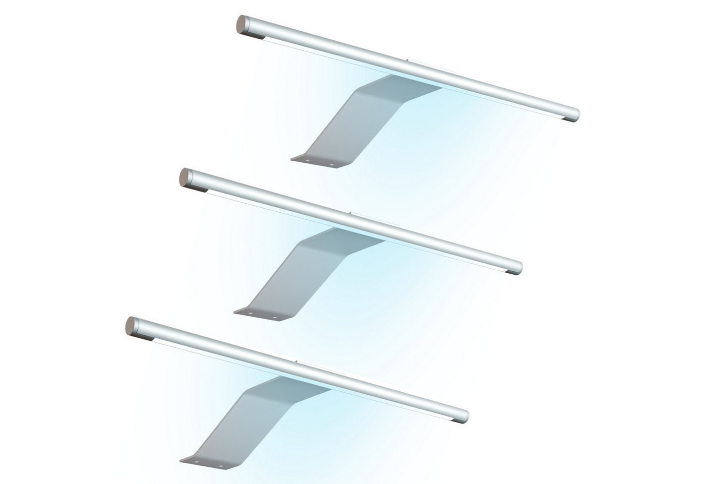 kalb Aufbauleuchte LED Aufbauleuchte 340x170 mm Schrankleuchte 12VDC silbergrau flach 4W