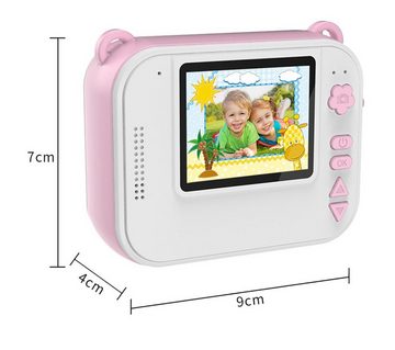 GelldG Kinder Digitalkamera, Print, Fotokamera mit Druckpapier 32 GB Karte Kinderkamera