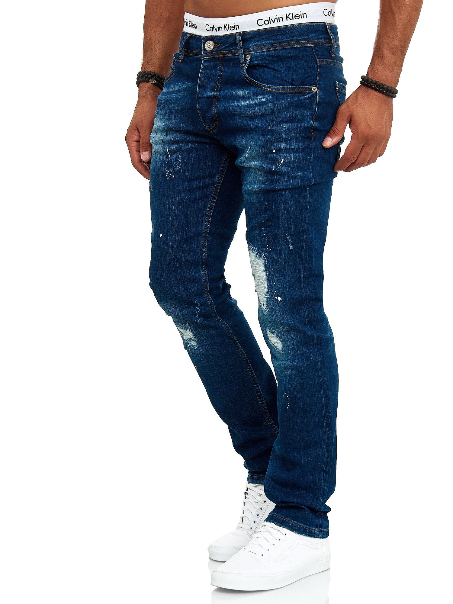 Blau Bootcut, OneRedox Business Designerjeans (Jeanshose Straight-Jeans J-700C Freizeit 1-tlg) Casual 709