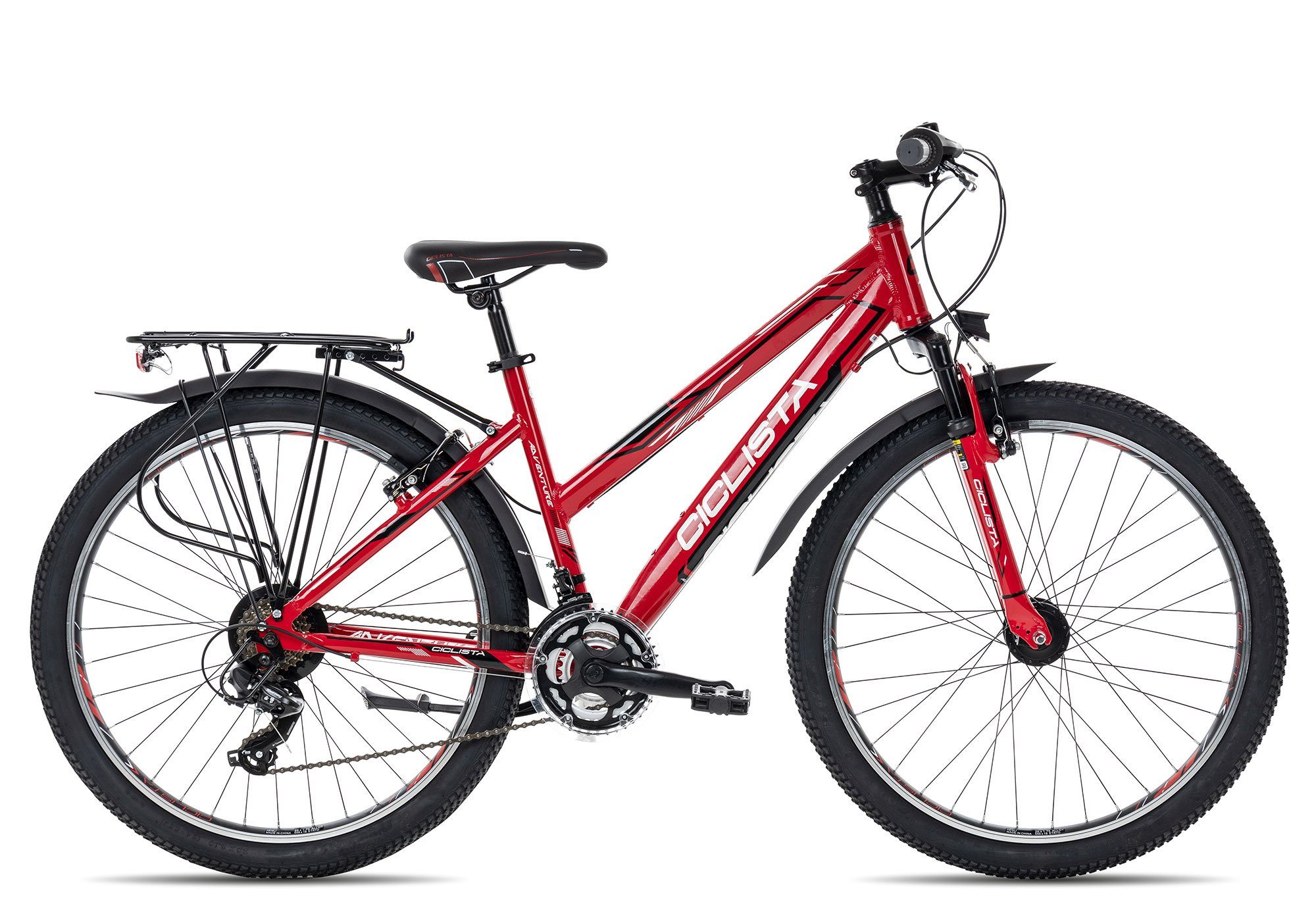 Adventure Jugendfahrrad rot/orange 26 Shimano Zoll Trapez, Schaltwerk, Gang Tourney Kettenschaltung, 21 Ciclista black red 26 21 Kinderfahrrad white