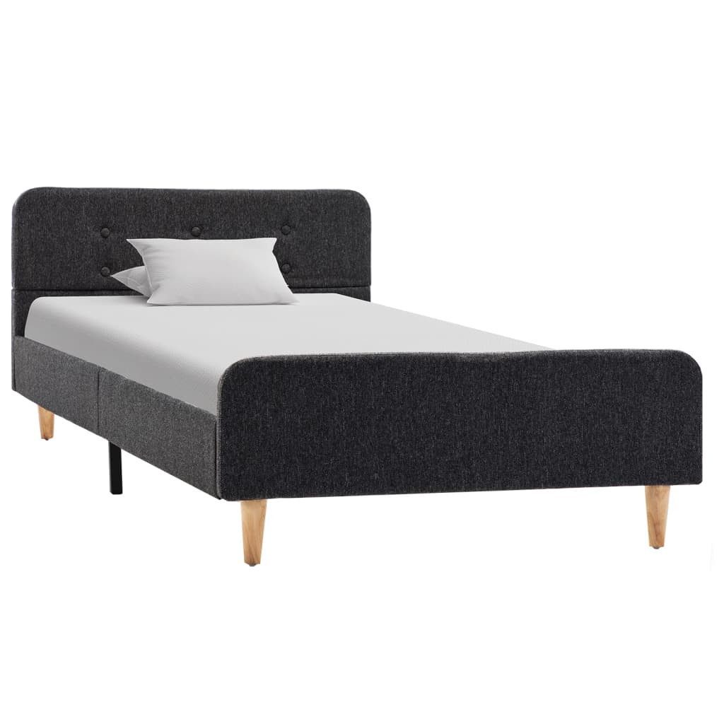 furnicato Bettgestell Klassischer Bettrahmen Dunkelgrau 208x94x63 cm Massivholzgestell (1-tlg)