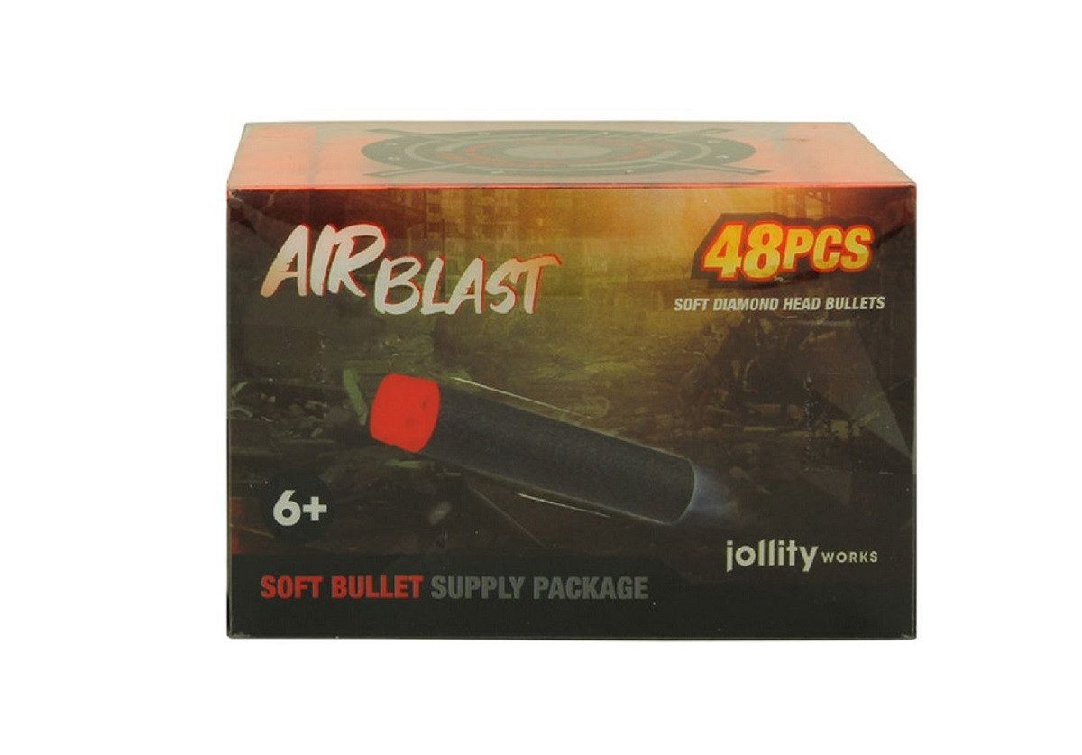 Airblast Softdarts Softbullet Nachfüllbox – kompatibel mit Airblast Blastern – 48 Stück, fördert Zielgenauigkeit, weiche Softbullets