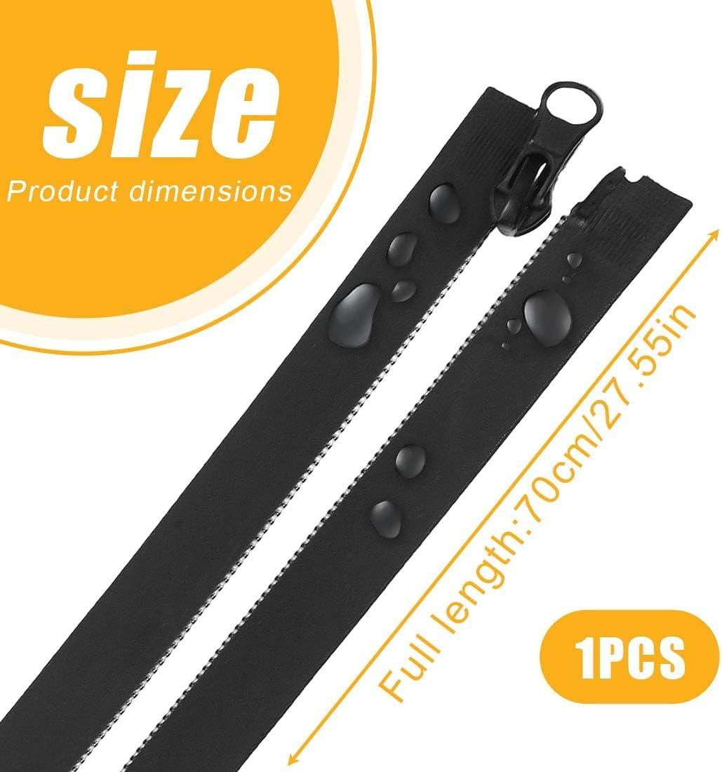 FELIXLEO 70 cm Wasserdichter Reißverschluss (2x Schwarz) Reißverschlussstiefel