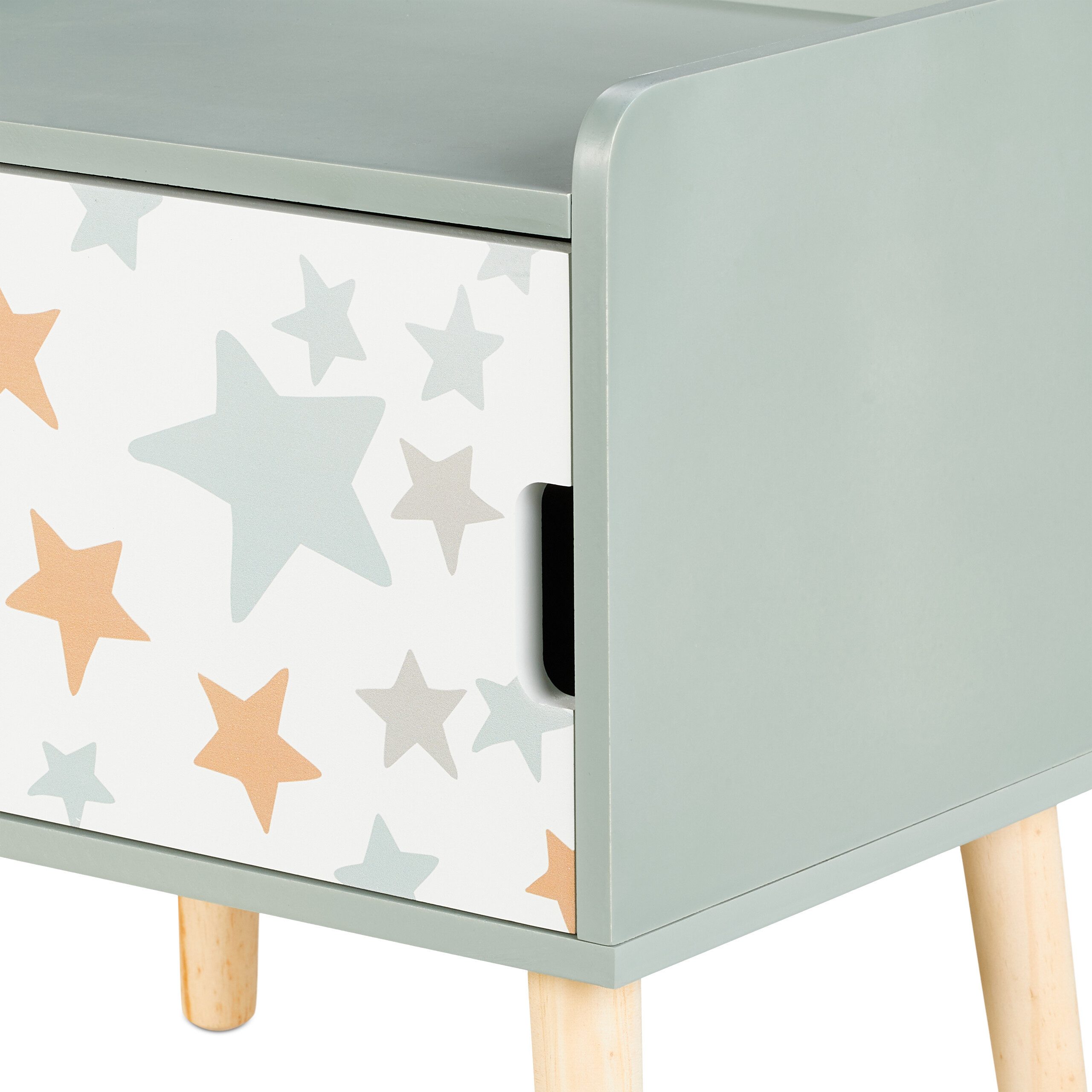 relaxdays Nachttisch für Kinder mit Staufach (1-St), B – Bild 5 von 5