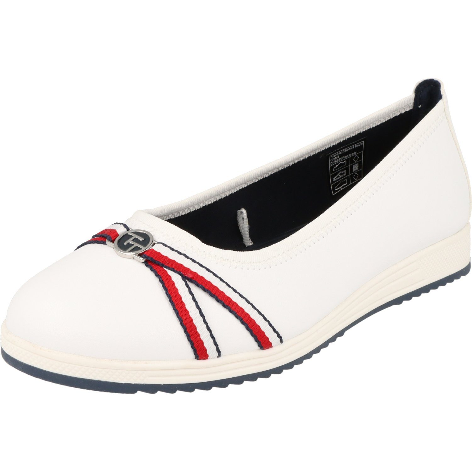 Damen Schuhe 5398601 Ballerina TOM Ballerina White sportliche Slipper TAILOR Komfort