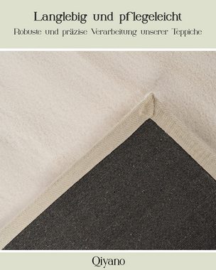 Teppich Kurzflorteppich Moana 100 Elfenbein 80 x 150 cm, Qiyano, Höhe: 12 mm
