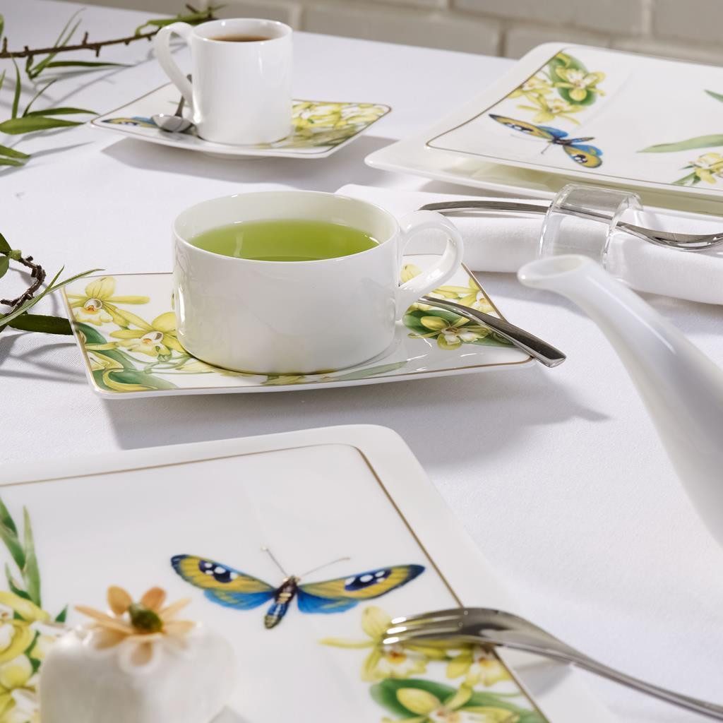 Villeroy & Boch Tasse Amazonia Espressotasse mit Untertasse 60 ml, 2-tlg., Porzellan