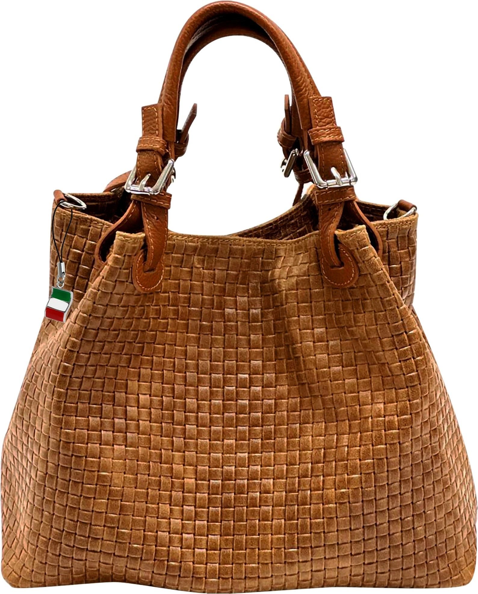 FLORENCE Handtasche Florence Umhängetasche Damen Handtasche (Handtasche), Damen Handtasche, Umhängetasche Leder, braun ca. 31cm x ca. 28cm