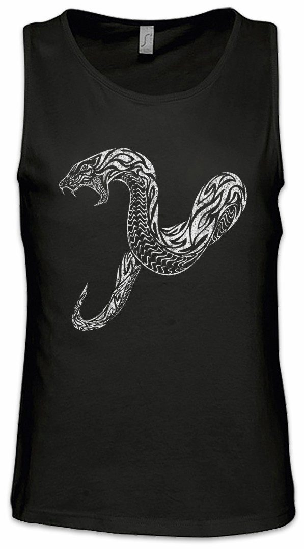Urban Backwoods Tanktop Tribal Snake Ärmelloses T-Shirt Schlange Tattoo Oldschool Flash Artist Studio Serpent Art Kunst