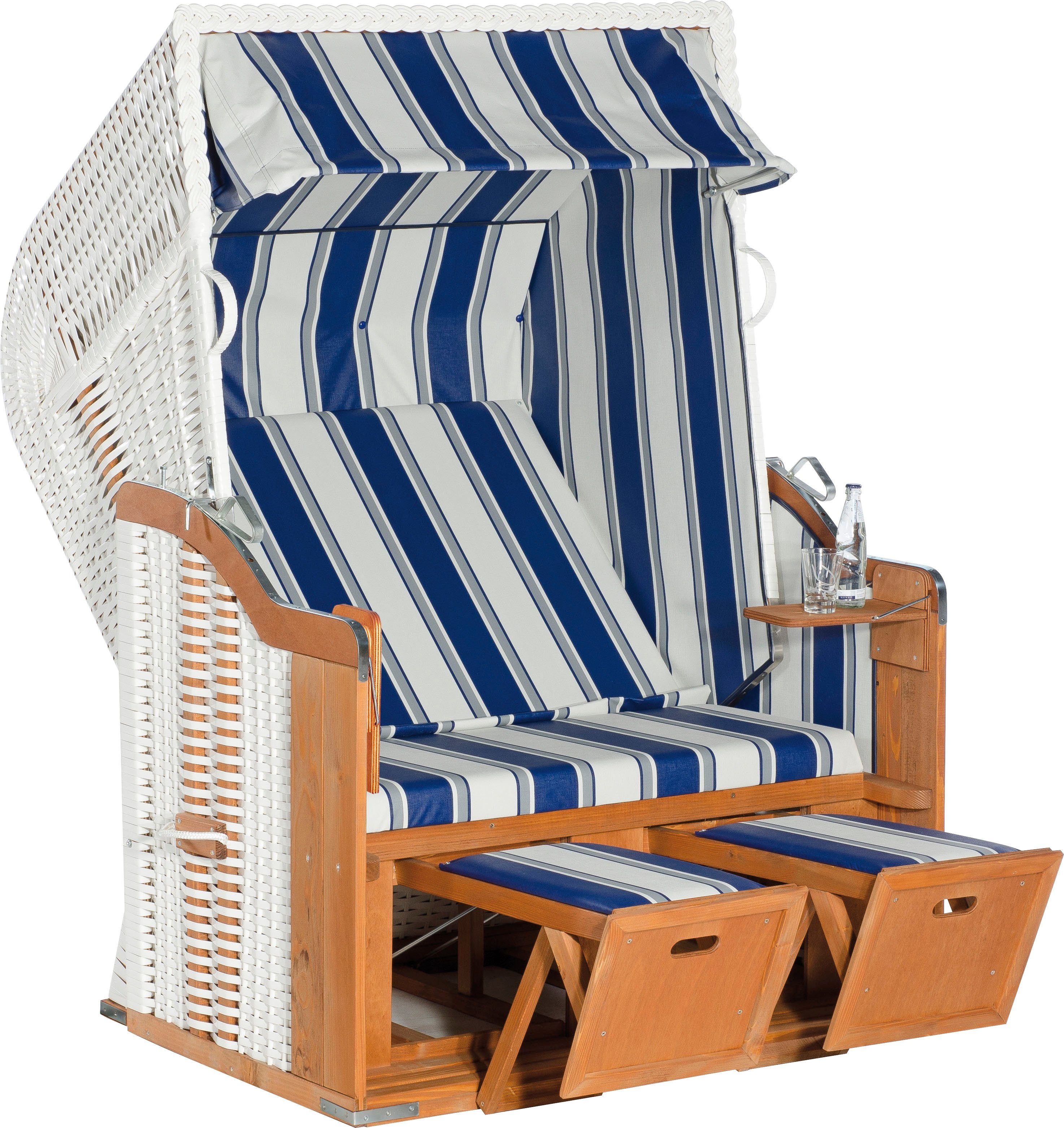 SunnySmart Strandkorb Rustikal 250 Basic 630, BxTxH: 125x90x160 cm, Halblieger | Strandkörbe