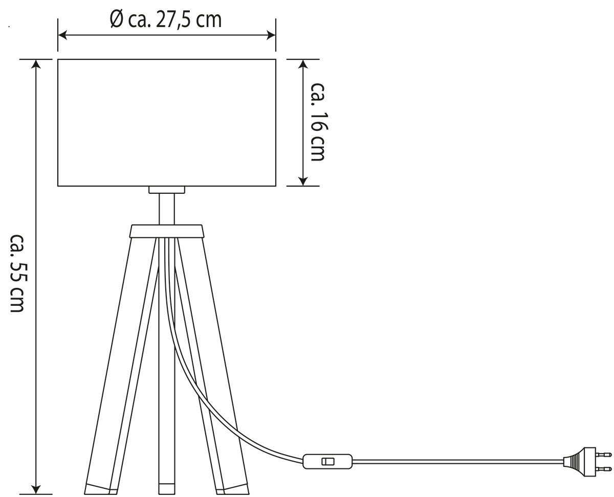 MeLiTec Tischleuchte T168, LED wechselbar, Skandinavisch, Modern