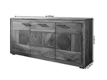 Junado® Sideboard Nora, 170 x 82,5 x 40 cm Akazienholz massiv