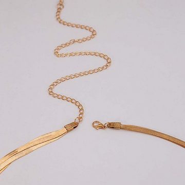 FIDDY Kettengürtel Damen Taillenkette in Gold mit verführerischer Körperkette