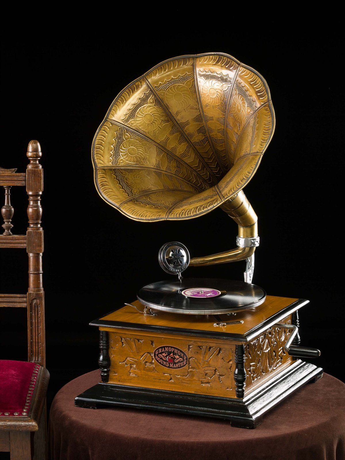Aubaho Dekoobjekt Nostalgie Grammophon Schellackplatte Gramophone Trichtergrammophon ant