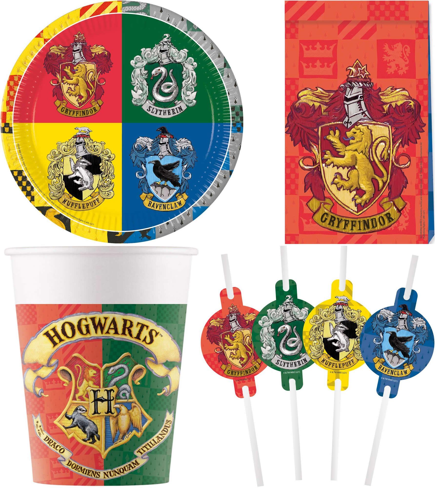 Procos Einweggeschirr-Set 32-tlg Set Kindergeburtstag Party Feier Fete Deko Motto Harry Potter (32-tlg), 8 Personen