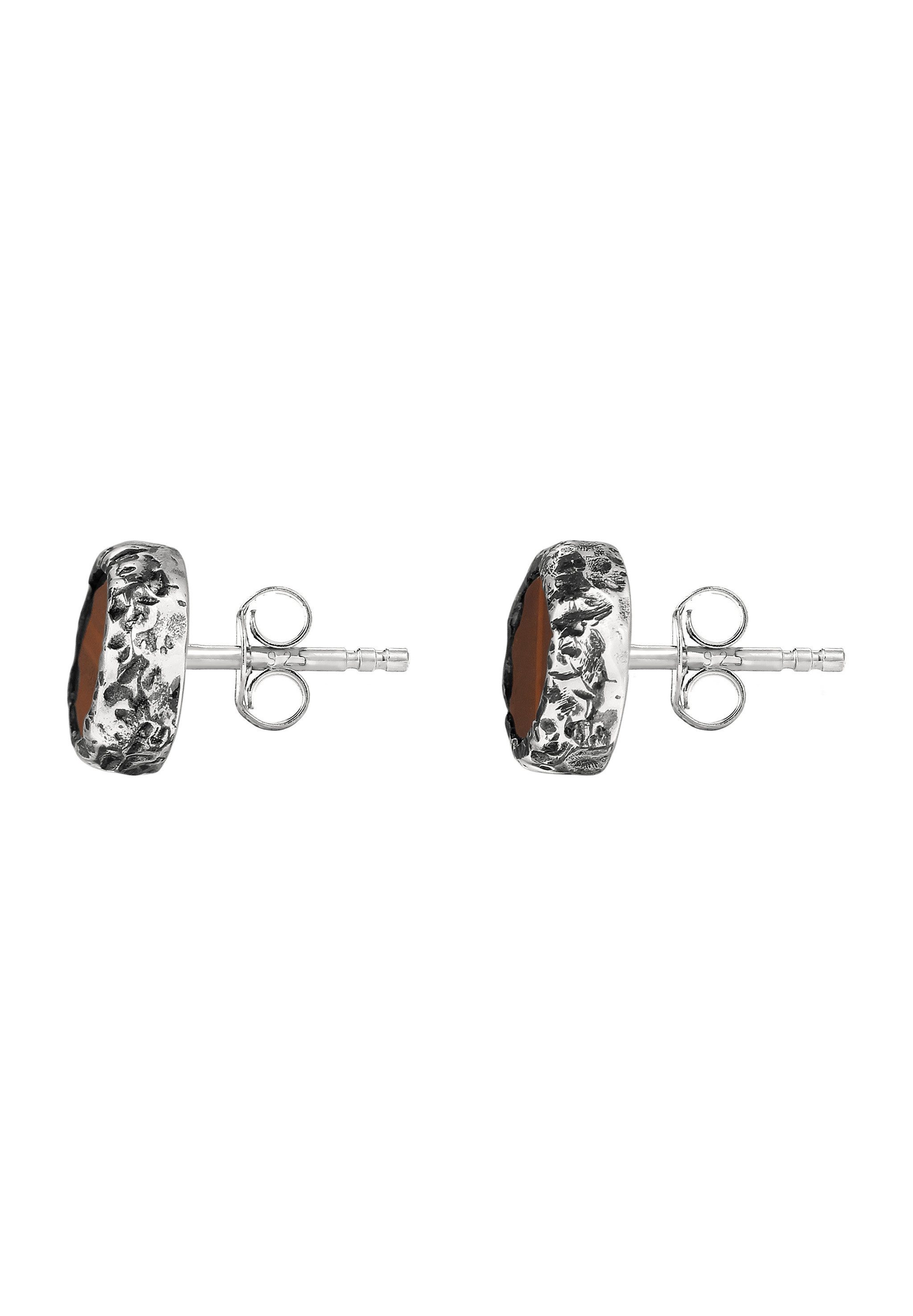 HAZE & GLORY Paar Ohrstecker Ohrstecker Jasper Braun 925 Sterling Silber
