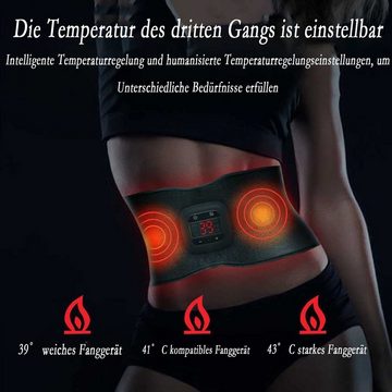 Welikera EMS-Bauchmuskeltrainer EMS Massagegürtel mit 3 Temperaturstufen,15 Intensitätsstufen