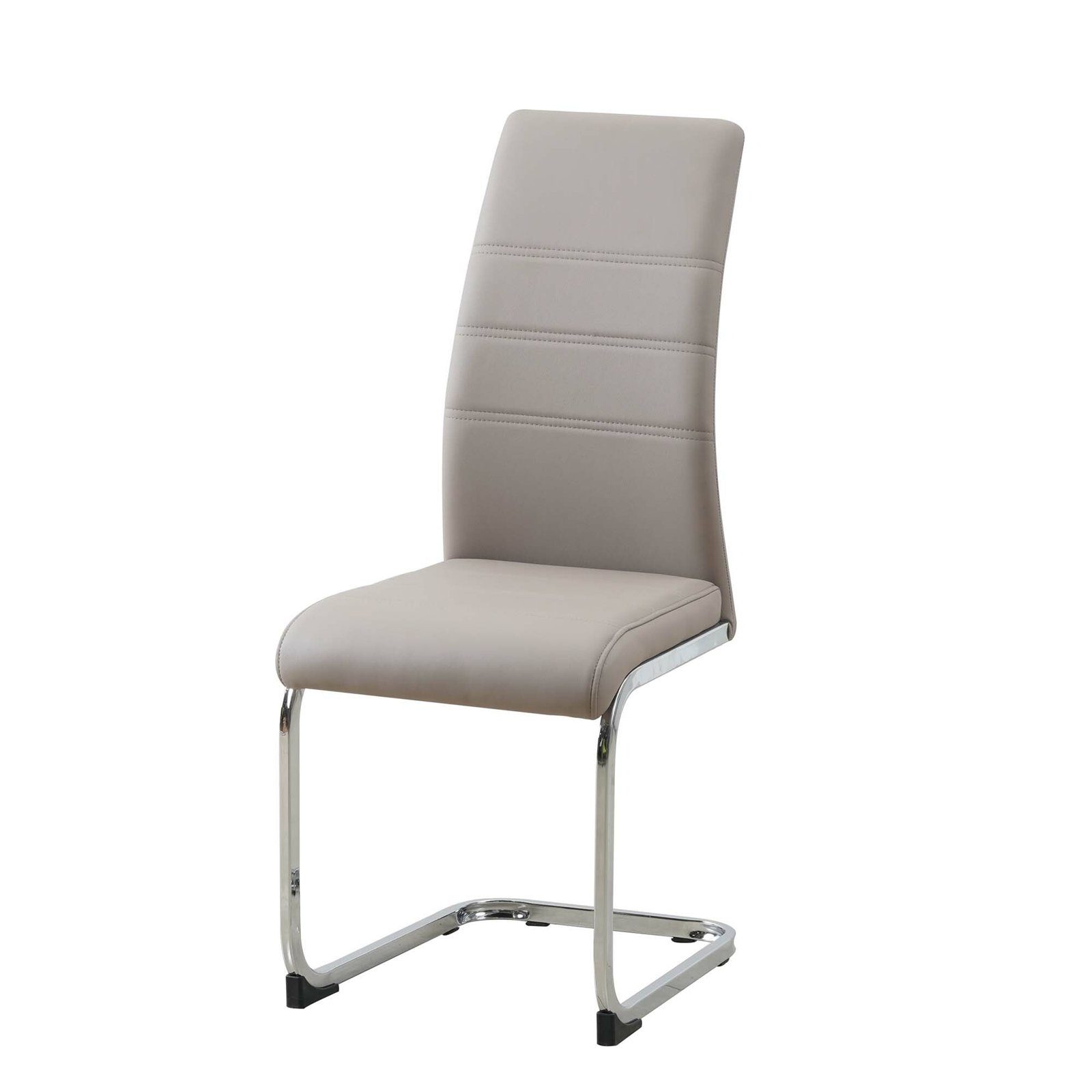 HTI-Line Freischwinger Schwingstuhl 4er Set PU cappuccino SallyC (Set, 4 St), Freischwinger Esszimmerstuhl Kunstleder