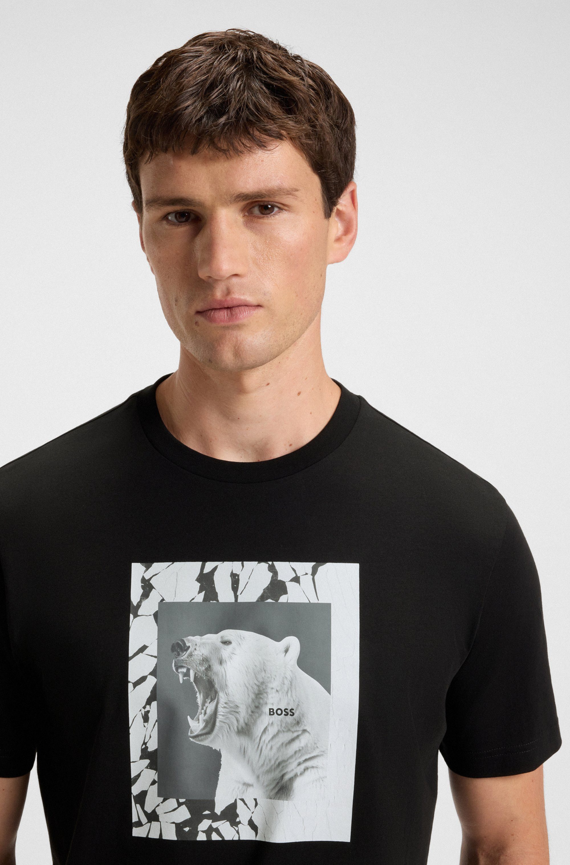 BOSS ORANGE T-Shirt Te lupo runder Ausschnitt, regular fit, Fotodruck günstig online kaufen