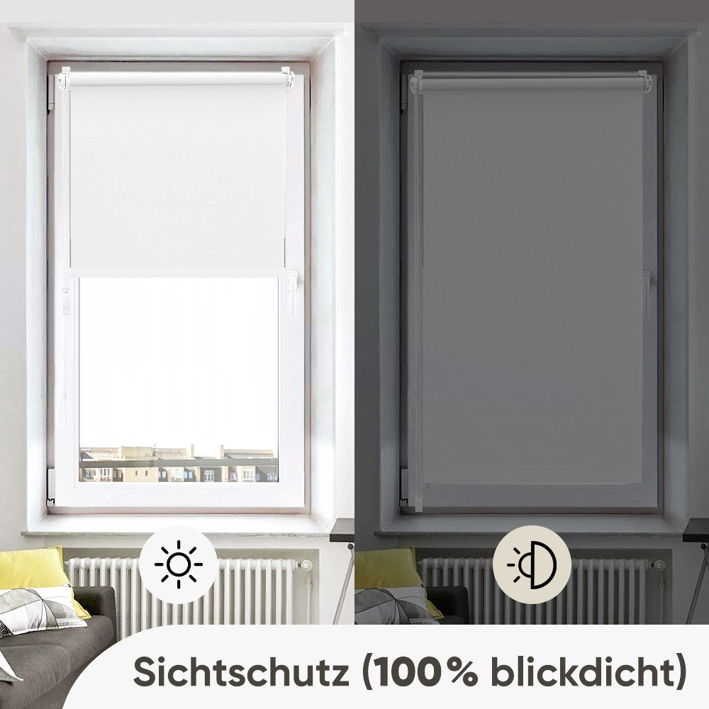 Rollo Seitenzugrollo Verdunkelungsrollo ohne Bohren verdunkelnd Rollo, Sekey, Klemmfix, Klemmfix, Seitenzugrollo,Sonnenschutz&Sichtschutz, Stoffbreite=Bestellbr – Bild 3 von 5