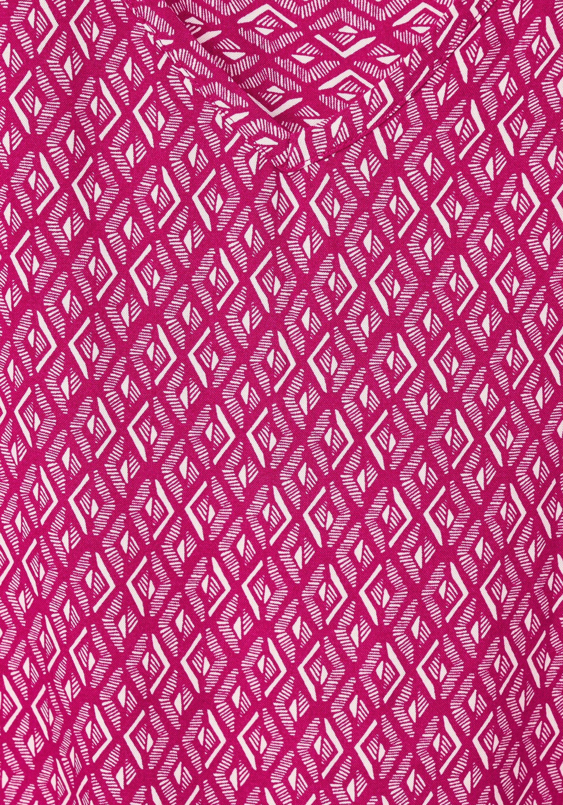 Cecil Minimalprint pink Shirtbluse mit