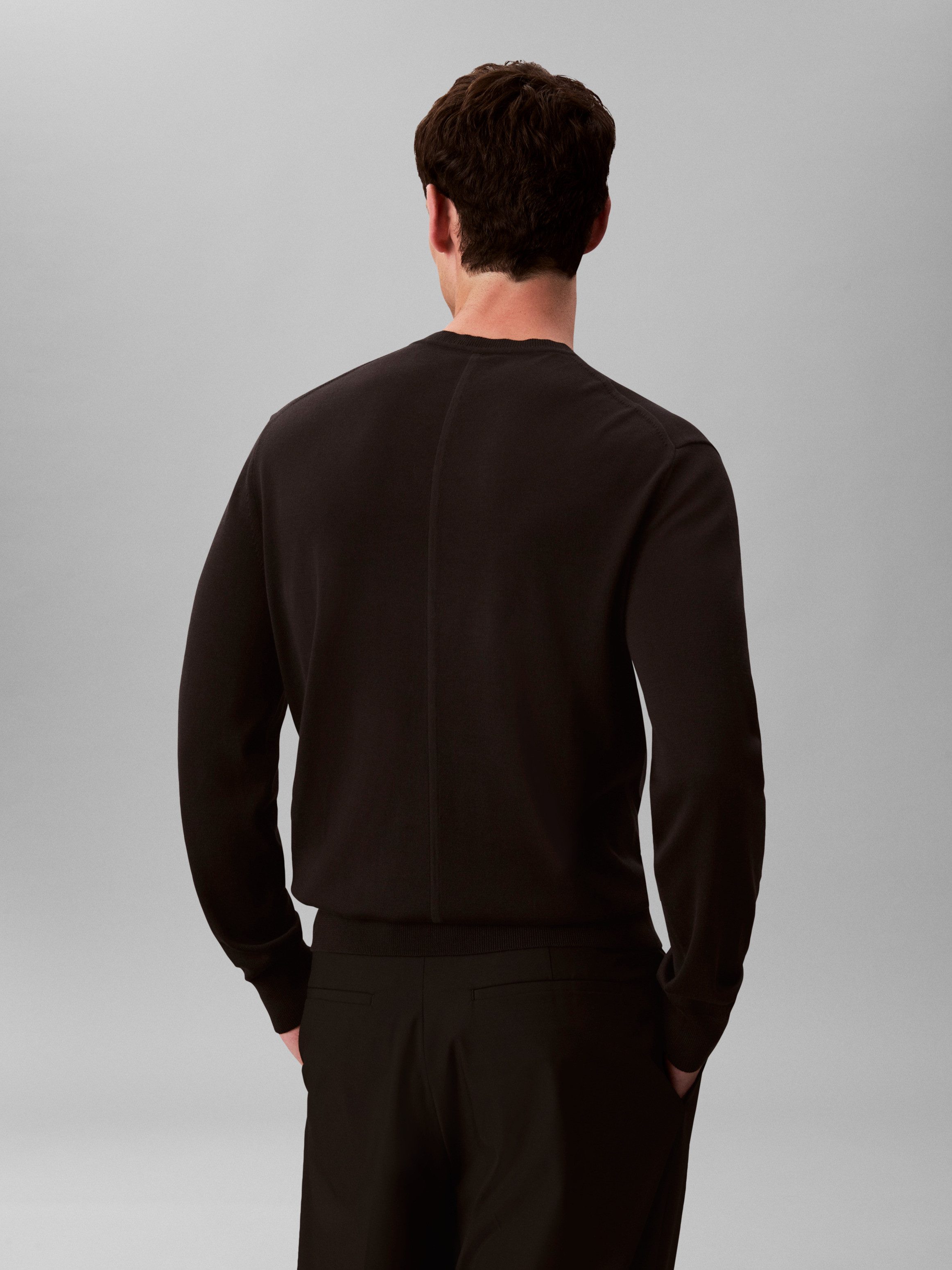 Calvin Klein Strickpullover LS SUPIMA COTTON CREW 14GG Mit Rundhalsausschnitt